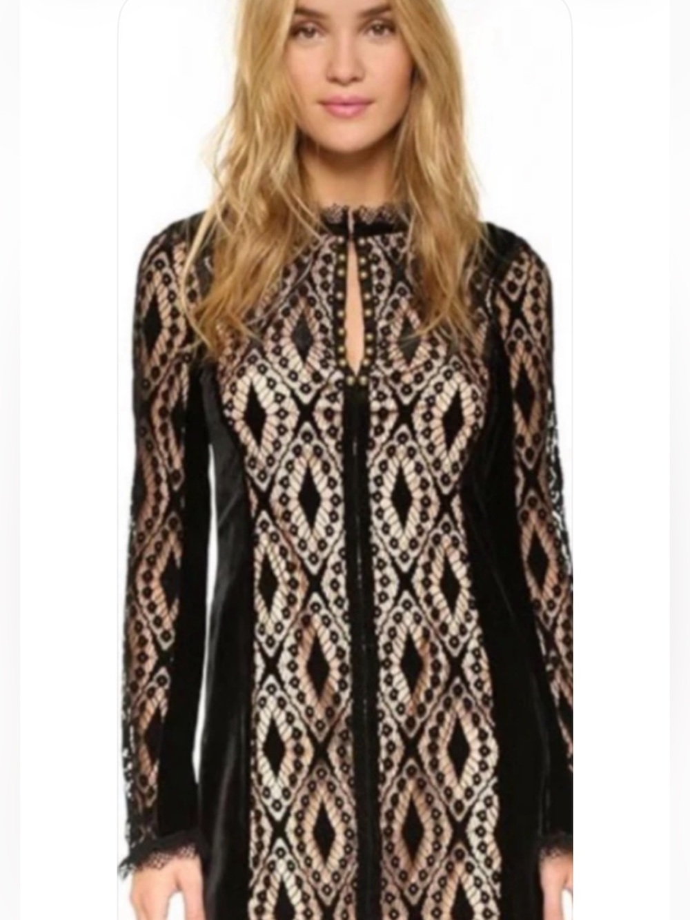 Nanette Lepore Black and Nude Lace Dress